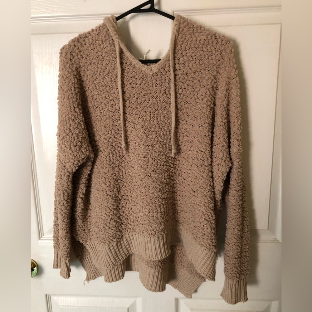 Hooded popcorn sweater